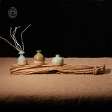 新中式茶道桌面天然树根长木垫摆件 玄关造景橱窗装饰