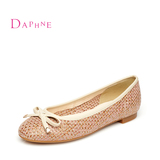 Daphne/达芙妮2015春季女鞋正品 低跟平底圆头简约单鞋1015101024