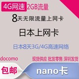 日本DOCOMO最高速达摩8天不限流量电话手机上网卡秒杀樱花富士卡