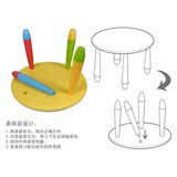 宝宝卡通塑料圆桌 儿童可爱餐桌组合 幼儿园小孩成套学习桌椅