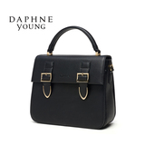 Daphne/达芙妮新款潮磁扣亮面斜挎手提包包女时尚潮流百搭小方包