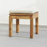 老榆木梳妆凳 简约实木化妆凳卧室梳妆台矮小凳子原木新古典家具