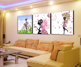 纳米冰晶玻璃画无框画 卧室三联画 现代客厅装饰画 水晶画 花仙子