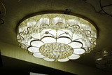 1米圆形led水晶吸顶灯 欧式奢华酒店客厅灯 传统黄色水晶灯 80cm