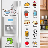 创意卡通厨房橱柜柜门贴装饰品冰箱贴纸个性餐厅可移除墙贴画食物