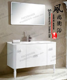 新款白色落地柜实木橡木浴室柜组合卫浴柜欧式粉色玫瑰花拉手062