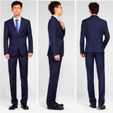 深蓝外套男装藏青色西装套装韩版修身婚姻礼服职业西服特价g2015