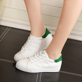 人本平跟运动板鞋学生韩版小白鞋春夏新款系带帆布鞋女透气单鞋子
