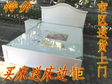 新款：白色烤漆时尚现代简约双单人床家具床架子板式实木床1.5