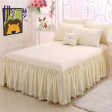全棉蕾丝床裙床罩单件纯棉色床单床套床盖1.5米1.8m床保护套枕套