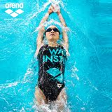 arena 2016新款 女士连体三角泳衣 专业运动健身款高弹显瘦利水