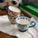 欧美饮水杯手绘陶瓷早餐咖啡杯子马克杯水杯红茶奶杯麦片汤杯
