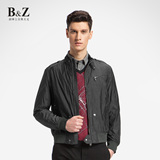 B＆Z男士春装立领时尚修身夹克 商务休闲英伦潮男机车茄克外套