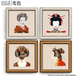 东南亚日本日式仕女浮世绘装饰挂画客厅餐厅玄关墙壁画联套画包邮