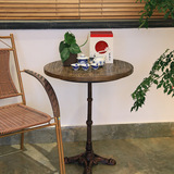 美式loft复古铁艺小圆桌宜家茶几实木圆形沙发边几角几咖啡厅特价