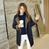 2016冬季新款韩版女装牛仔羊羔毛棉服外套加厚中长款大码棉衣女潮