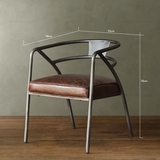 美式铁艺靠背休闲椅餐椅创意办公椅复古loft铁艺椅子工业风格家具