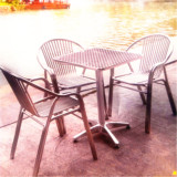 户外铝合金桌椅休闲桌椅奶茶不锈钢桌椅阳台庭院折叠桌不锈钢椅