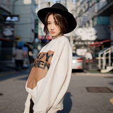 现货 韩国女装 Chuu美少女新款浪漫复古英文字小高领卫衣绒衫2608