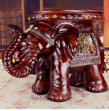 欧式换鞋凳 象凳 实木 树脂摆件 红木 大象凳子招财  工艺品家居