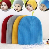 婴儿帽子春秋冬韩版宝宝套头帽6-12个月男女儿童护耳毛线帽0-1-3