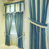 定制欧式窗帘 豪华雪尼尔卧室遮光布料高档客厅提花成品落地窗