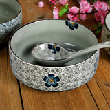 日式和风餐具8寸面碗沙拉大碗大汤碗汤盘釉下彩陶瓷排骨碗景德镇