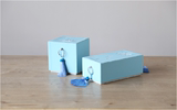 蓝色高档收纳盒床头柜梳妆台中式时尚皮质首饰盒家居软装饰品摆件