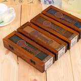 新款韩国复古女文具盒 创意学习用品 木质中国风铅笔盒 木制笔盒