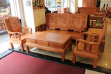 红木家具明清仿古高档实木雕花客厅沙发组合菠萝格木山水万字沙发