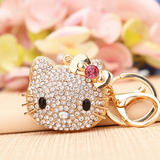 韩国创意礼品水钻可爱hello kitty猫汽车钥匙扣女包挂件钥匙链圈