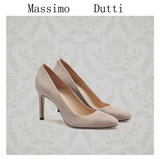 Massimo Dutti百搭女鞋欧美舒适英伦方头浅口单鞋真皮性感细跟高