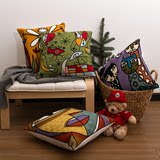 樂荷公園 欧式毛线刺绣沙发车上抱枕 艺术创意办公室椅子腰枕靠垫