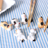 特价包邮日式陶瓷猫咪筷子架小猫筷子托 一套6款zakka 筷架萌物