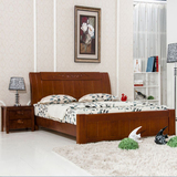 橡木全实木床高档卧室家具1.8米1.5双人婚床高箱储物pk榆木橡木
