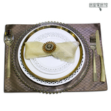 新古典欧式美式奢华西餐具套装 样板间餐桌饰品摆件 镂空金边餐盘