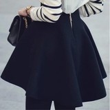 2016新款韩版黑色高腰半身裙春秋短裙蓬蓬裙女装伞裙太空棉裤裙子