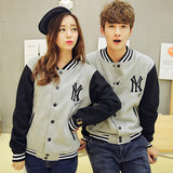 韩版秋季少女j加绒卫衣高中初中学生长袖开衫上衣棒球服男女外套