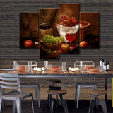 餐厅欧式水果葡萄红酒杯装饰画客厅电表箱酒吧挂画酒庄无框画壁画