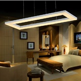 亚克力吊灯长方形餐厅灯现代简约灯具大气创意艺术客厅卧室灯饰