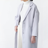 2016韩国东大门春季女装新款韩版加长款外套宽松翻领女式大衣3103