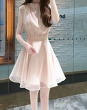 香港IT代购2016新款夏季连衣裙 韩国修身欧根纱背心短裙显瘦气质