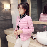 2015冬装新款韩版加厚学生棉衣女短款外套纯色修身带围脖短款棉衣