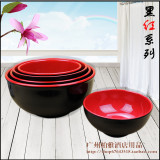 加厚密胺餐具 仿瓷碗 塑料碗 红黑碗 大号深面碗 直口汤碗 馄饨碗