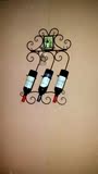 墙上欧式创意简易悬挂客厅餐厅酒架壁挂铁艺红酒葡萄酒洋酒酒瓶架