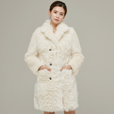 海宁2015新款羊羔毛獭兔毛皮草外套中长款特价清仓皮毛一体女外套