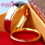 欧颜 情侣戒指对戒一对 韩版 男女对戒指环 可刻字 玫瑰金戒指