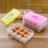 防碰便携双层鸡蛋盒冰箱鸡蛋收纳盒多功能储物盒鸡蛋保鲜盒密封罐