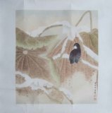 名人字画 珍品国画收藏 画家江宏伟作品 手绘工笔花鸟镜片14-866