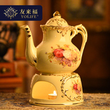 加热茶壶暖茶器加热底座玻璃茶壶通用蜡烛茶具欧式咖啡壶恒温陶瓷